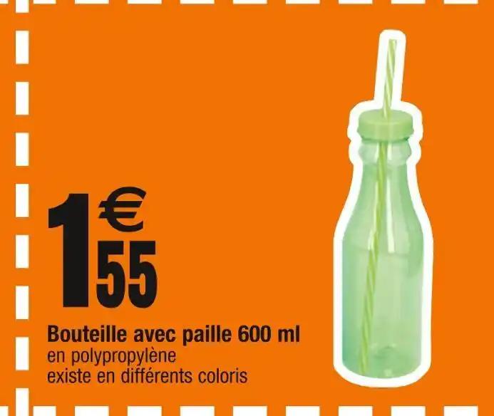 Bouteille avec paille 600 ml