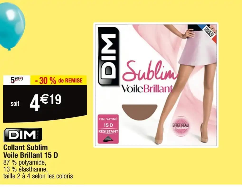 DIM Collant Sublim Voile Brillant 15 D