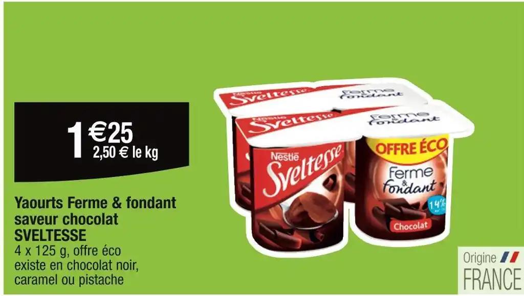 SVELTESSE Yaourts Ferme & fondant saveur chocolat