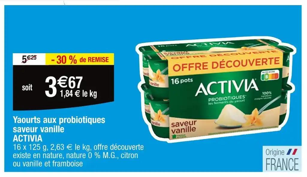 ACTIVIA Yaourts aux probiotiques saveur vanille