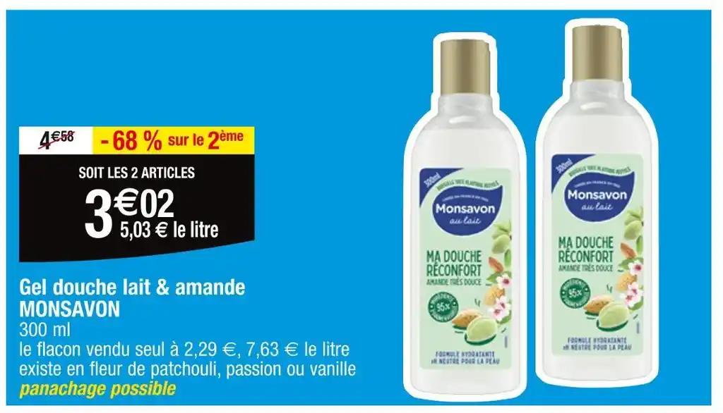 MONSAVON Gel douche lait & amande