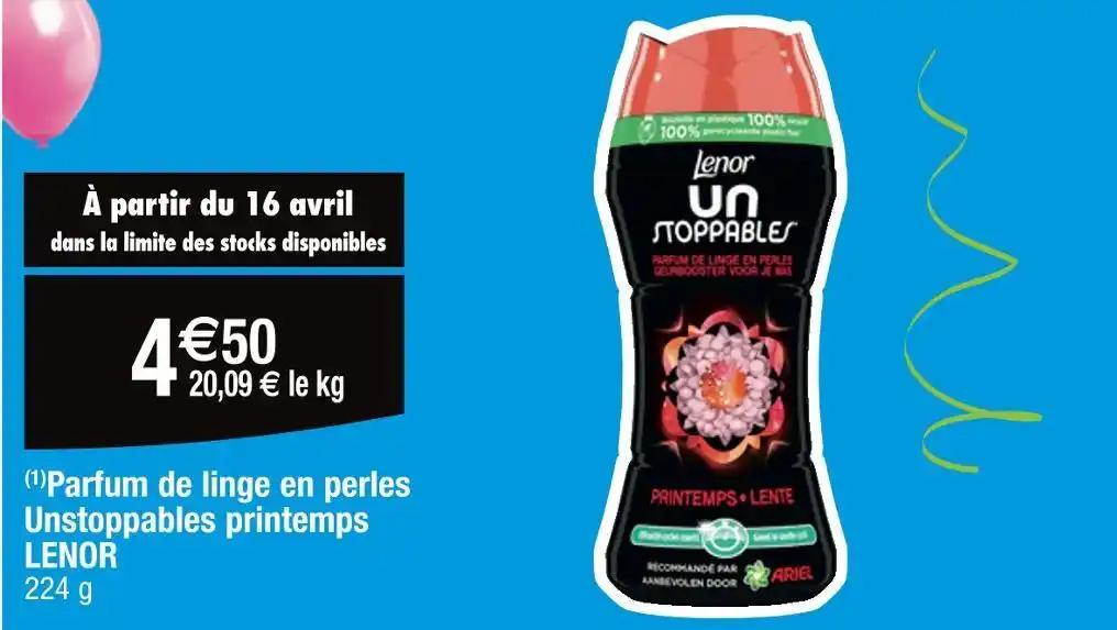 LENOR (1)Parfum de linge en perles Unstoppables printemps