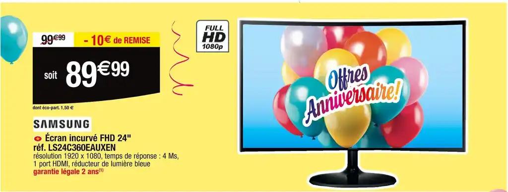 SAMSUNG Écran incurvé FHD 24