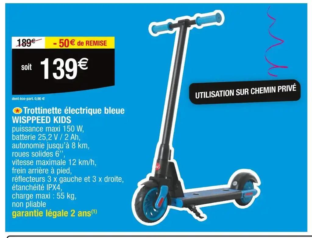 Trottinette électrique bleue WISPPEED KIDS