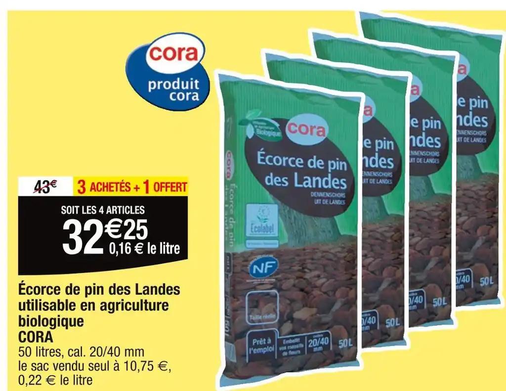 CORA Écorce de pin des Landes utilisable en agriculture biologique