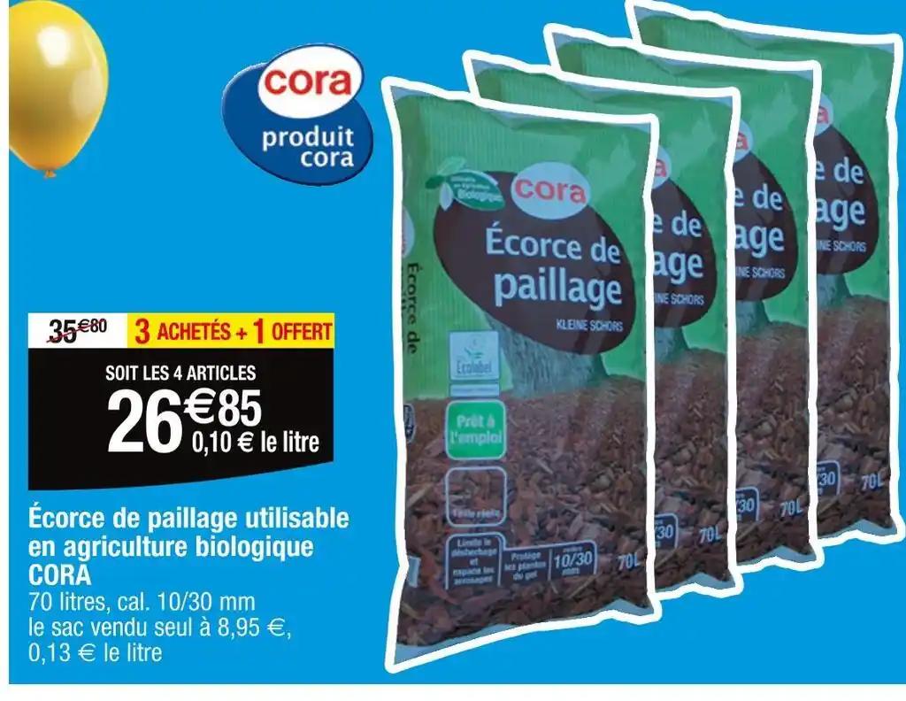 CORA Écorce de paillage utilisable en agriculture biologique