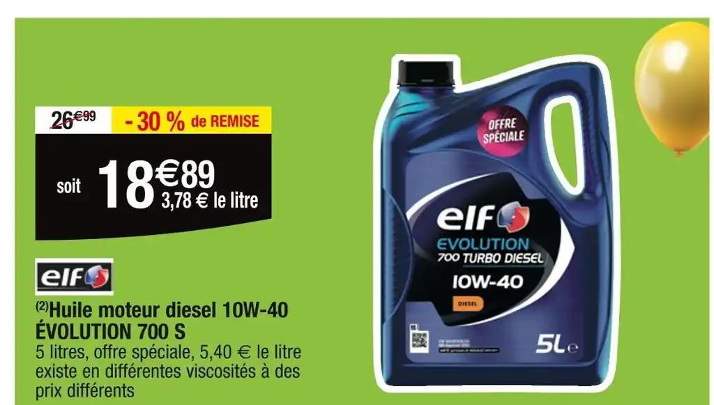 Elf (2)Huile moteur diesel 10W-40 ÉVOLUTION 700 S
