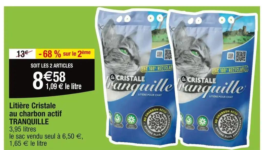 TRANQUILLE Litière Cristale au charbon actif