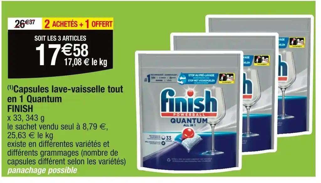 FINISH (1)Capsules lave-vaisselle tout en 1 Quantum