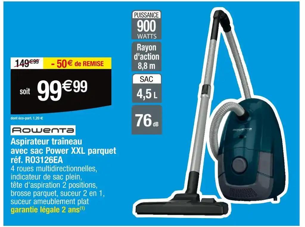 ROWENTA Aspirateur traîneau avec sac Power XXL parquet