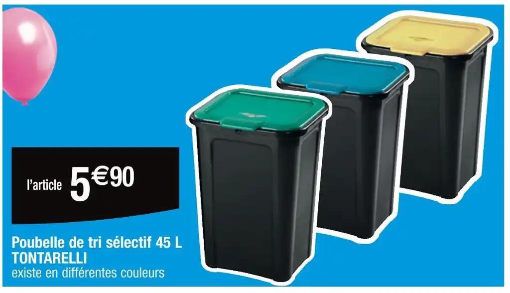 TONTARELLI Poubelle de tri sélectif 45 L