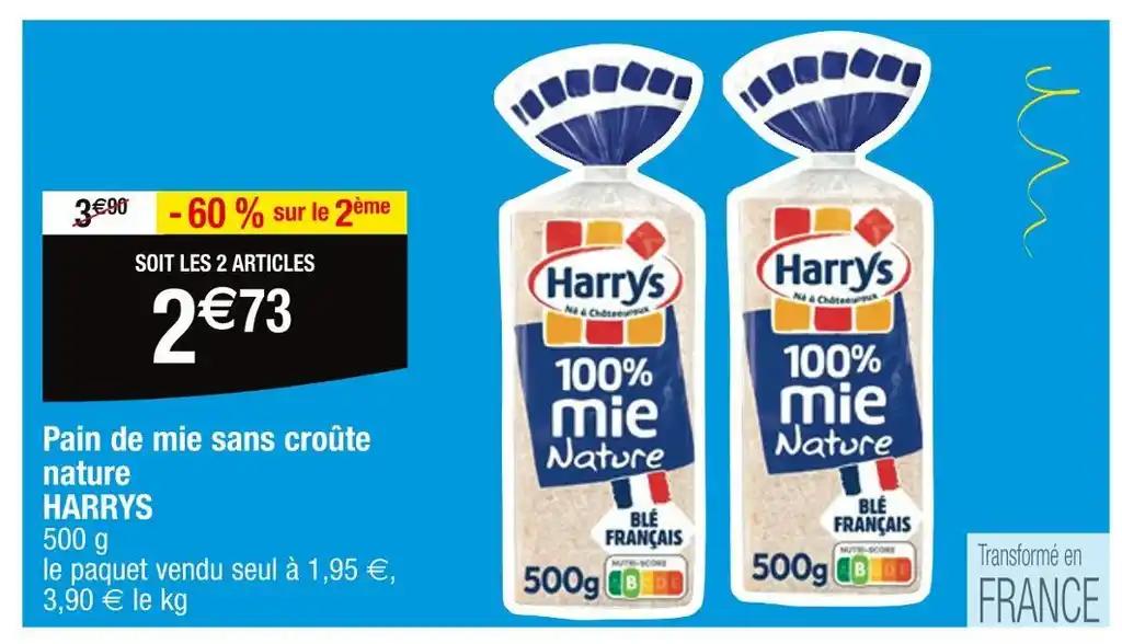 HARRYS Pain de mie sans croûte nature