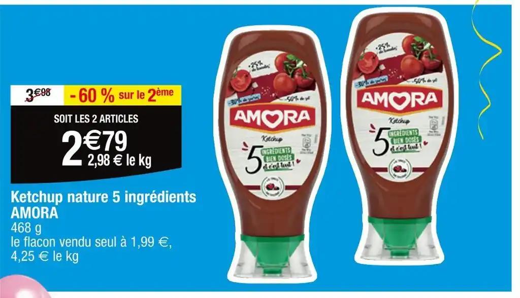 AMORA Ketchup nature 5 ingrédients