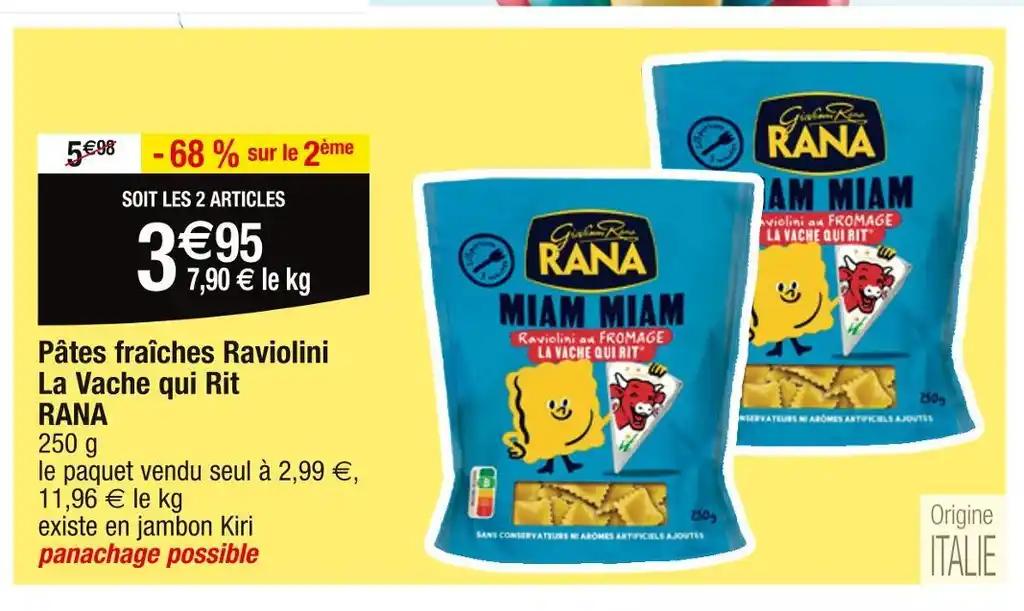RANA Pâtes fraîches Raviolini La Vache qui Rit