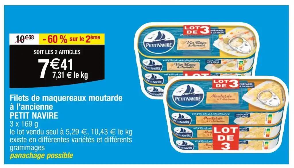 PETIT NAVIRE Filets de maquereaux moutarde à l'ancienne