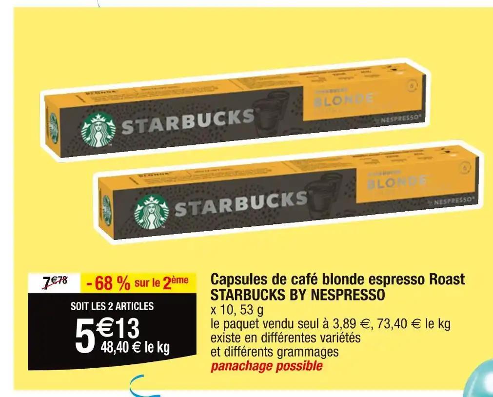 STARBUCKS BY NESPRESSO Capsules de café blonde espresso Roast
