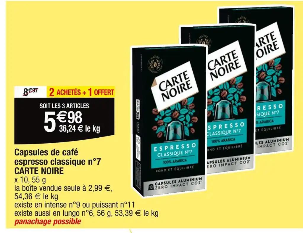 CARTE NOIRE Capsules de café espresso classique n°7