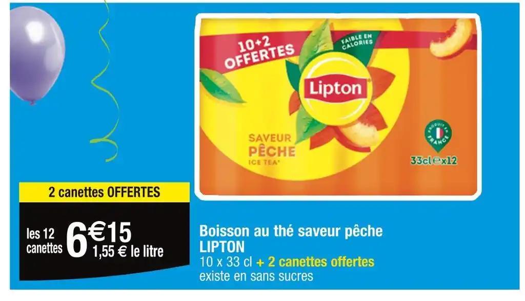 LIPTON Boisson au thé saveur pêche