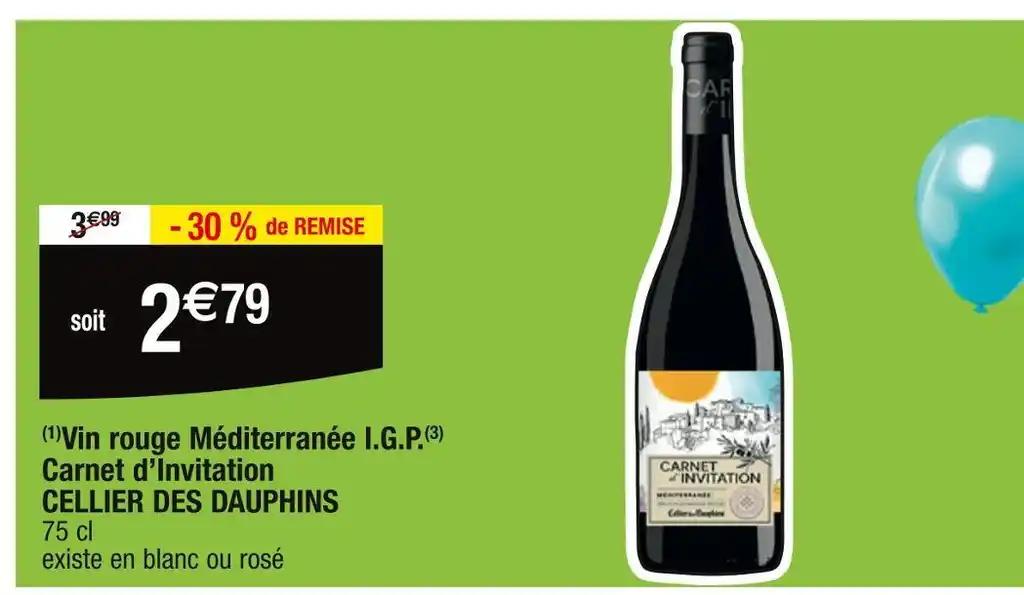 CELLIER DES DAUPHINS Vin rouge Méditerranée I.G.P. Carnet d’Invitation