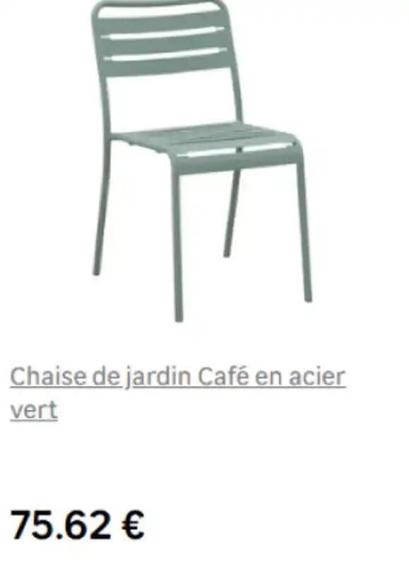 Chaise de jardin Café en acier vert