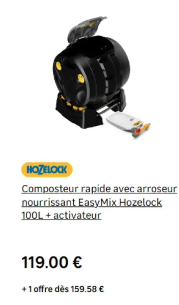 Composteur rapide avec arroseur nourrissant EasyMix Hozelock 100L+ activateur