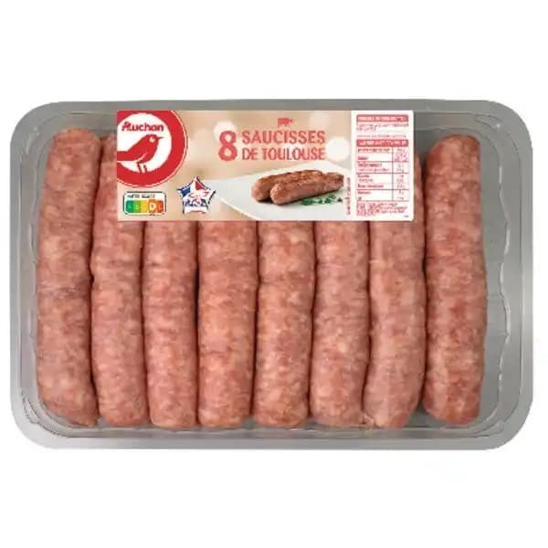 8 Saucisses De Toulouse Auchan
