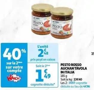 Auchan - pesto rosso tavola in italia