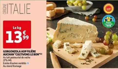 Auchan - gorgonzola aop filière cultivons le bon