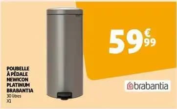 Brabantia - poubelle à pédale newicon platinum