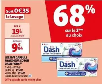 Dash - lessive capsule fraicheur coton pods