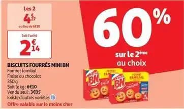 Bn chocolat - biscuits fourrés mini