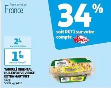Martinet - taboulé oriental huile d'olive vierge extra