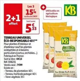 Kb - terreau universel eco-responsable 40l