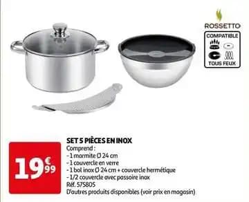 Rossetto - set 5 pièces en inox