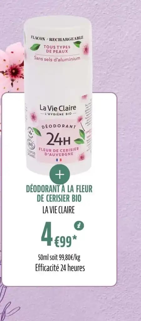 DÉODORANT À LA FLEUR DE CERISIER BIO LA VIE CLAIRE