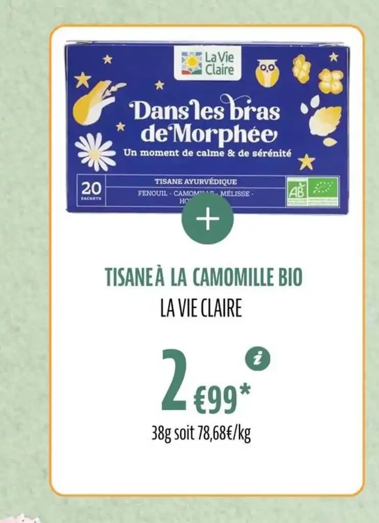 TISANE À LA CAMOMILLE BIO LA VIE CLAIRE