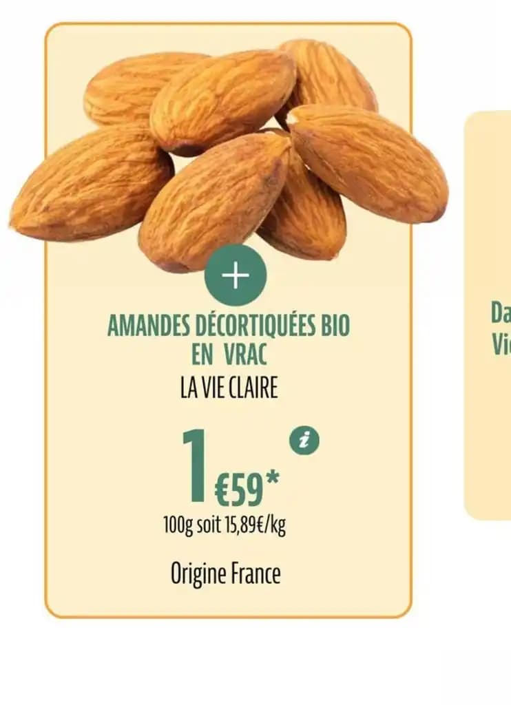 AMANDES DÉCORTIQUÉES BIO EN VRAC