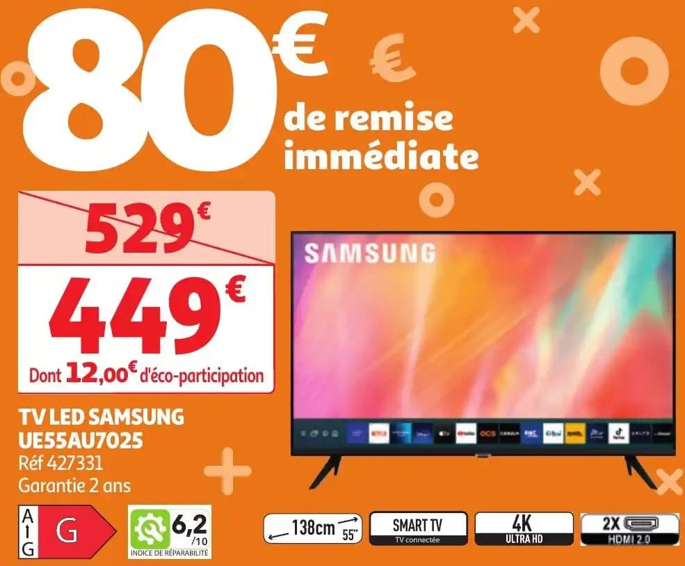 TV LED SAMSUNG UE55AU7025