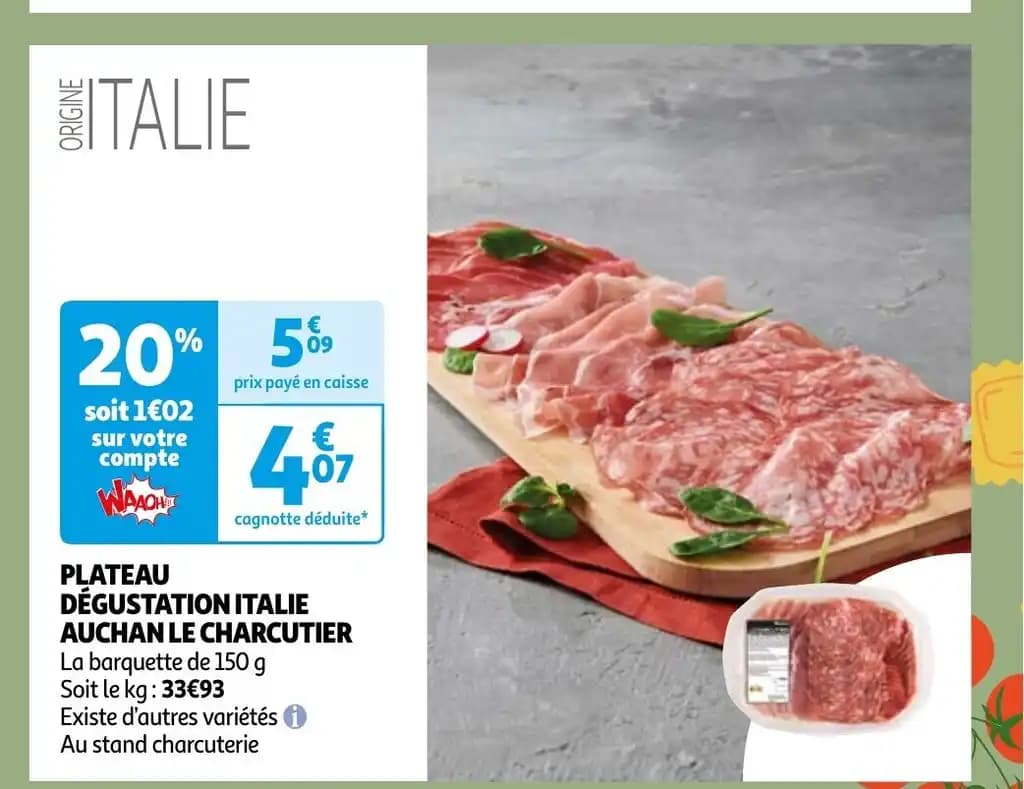 PLATEAU DÉGUSTATION ITALIE AUCHAN LE CHARCUTIER