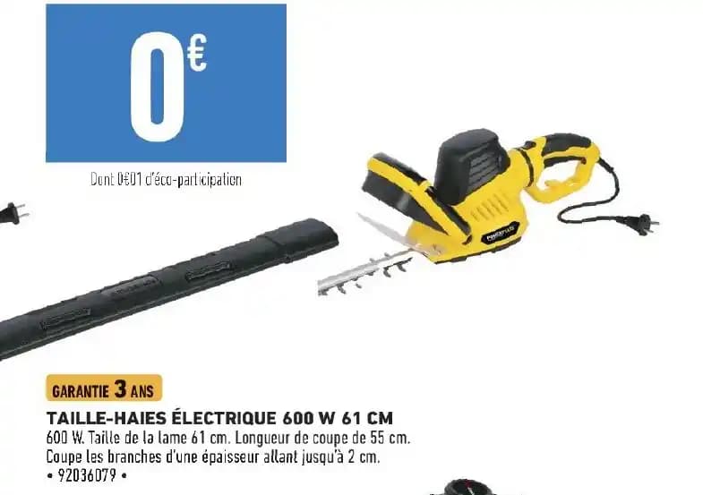 TAILLE-HAIES ÉLECTRIQUE 600 W 61 CM
