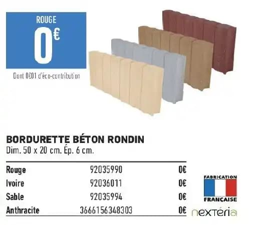 BORDURETTE BÉTON RONDIN