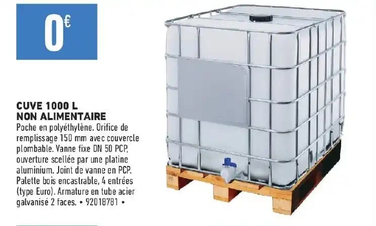 CUVE 1000 L NON ALIMENTAIRE