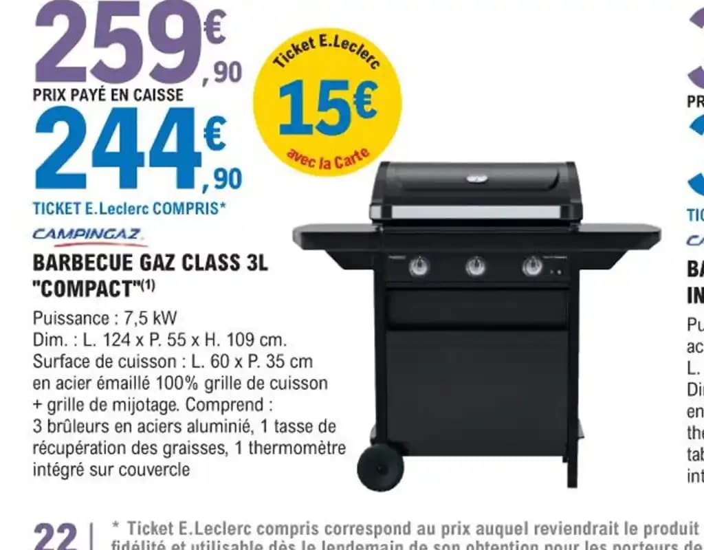 BARBECUE GAZ CLASS 3L