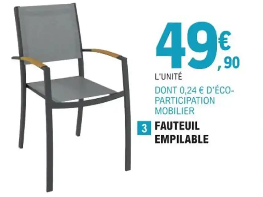 3 FAUTEUIL EMPILABLE