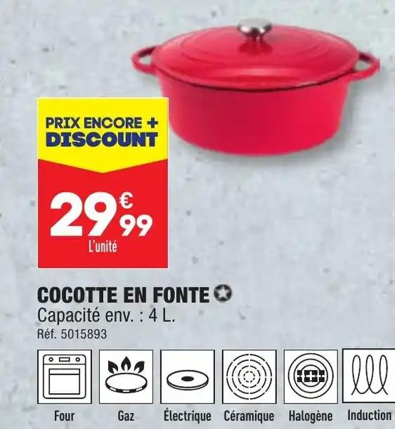 COCOTTE EN FONTE ✪ Capacité env. 4 L.