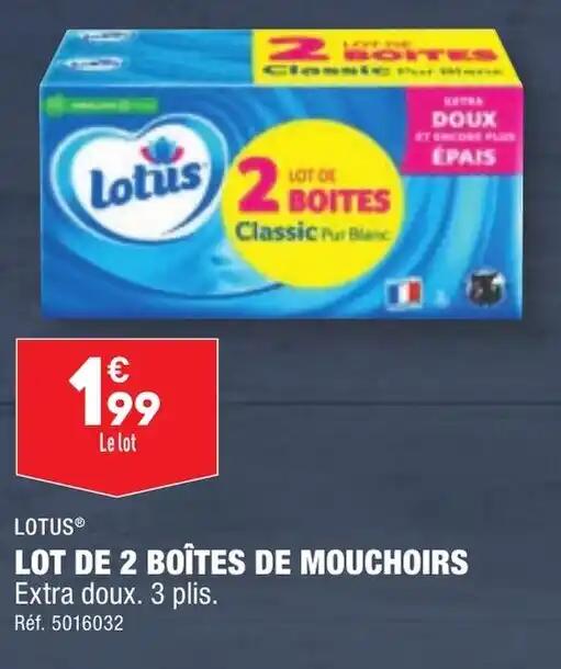 LOT DE 2 BOÎTES DE MOUCHOIRS
