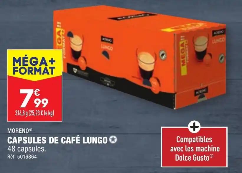 CAPSULES DE CAFÉ LUNGO ✪ 48 capsules.