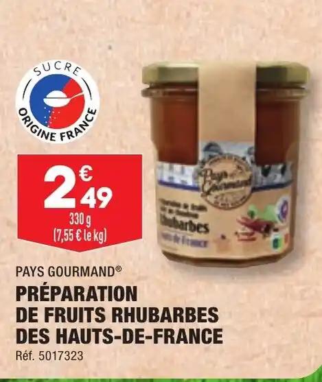 PRÉPARATION DE FRUITS RHUBARBES DES HAUTS-DE-FRANCE