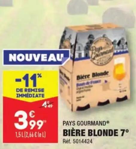 PAYS GOURMAND BIÈRE BLONDE 7° Réf. 5014424