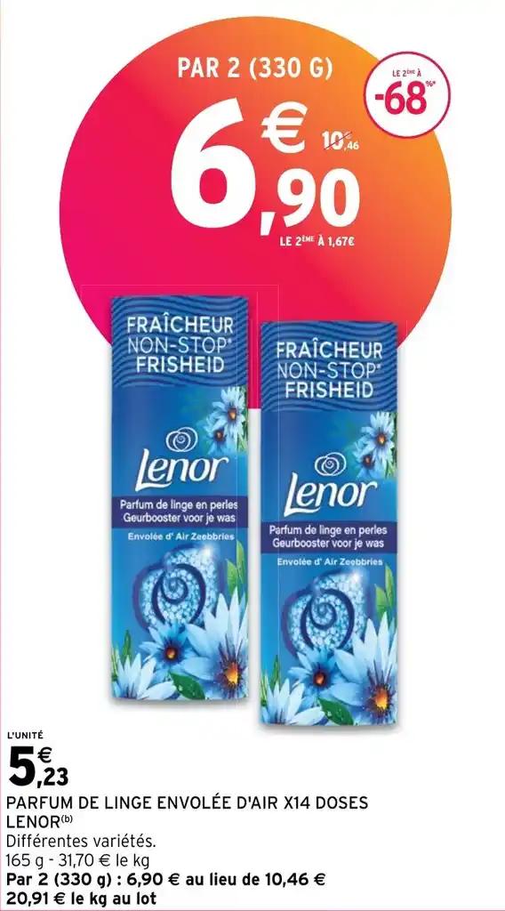 PARFUM DE LINGE ENVOLÉE D'AIR X14 DOSES LENOR(b)